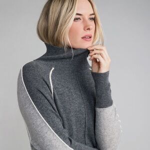 Vineyard Vines Colorblock Turtle Neck Gray Turtleneck Sweater XS, EUC